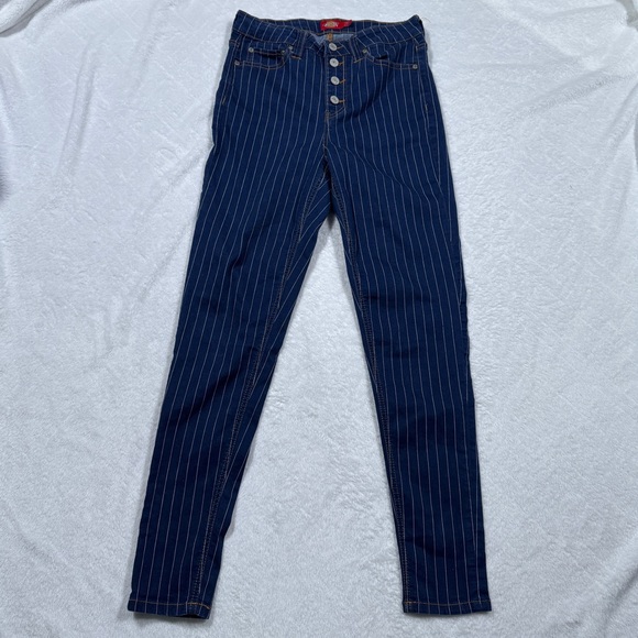 Dickies Denim - Dickies Women's High Rise Blue Striped Jeans - Size 5/27